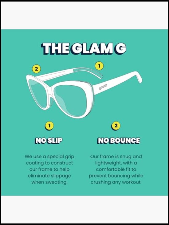 Polarized Cat-Eye Sunglasses, Medium Fit, No Slip Grip